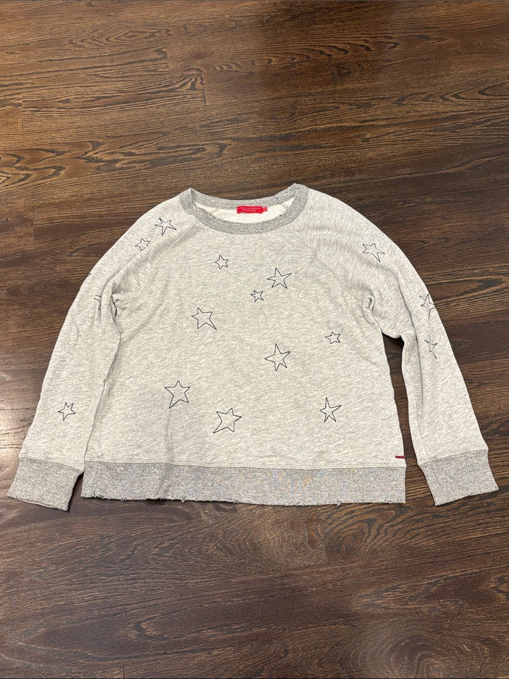Philanthropy Women’s Cozy Light Gray Star Crewneck Sweatshirt Size Large